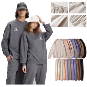 380 Gsm Unisex Cotton O-Neck Long Sleeve Sweatsuit
